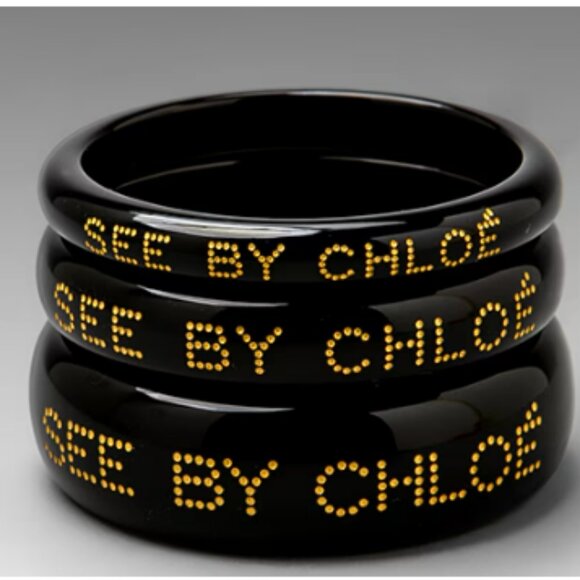 See By Chloe Jewelry - See By Chloe Black Stackable Bangles